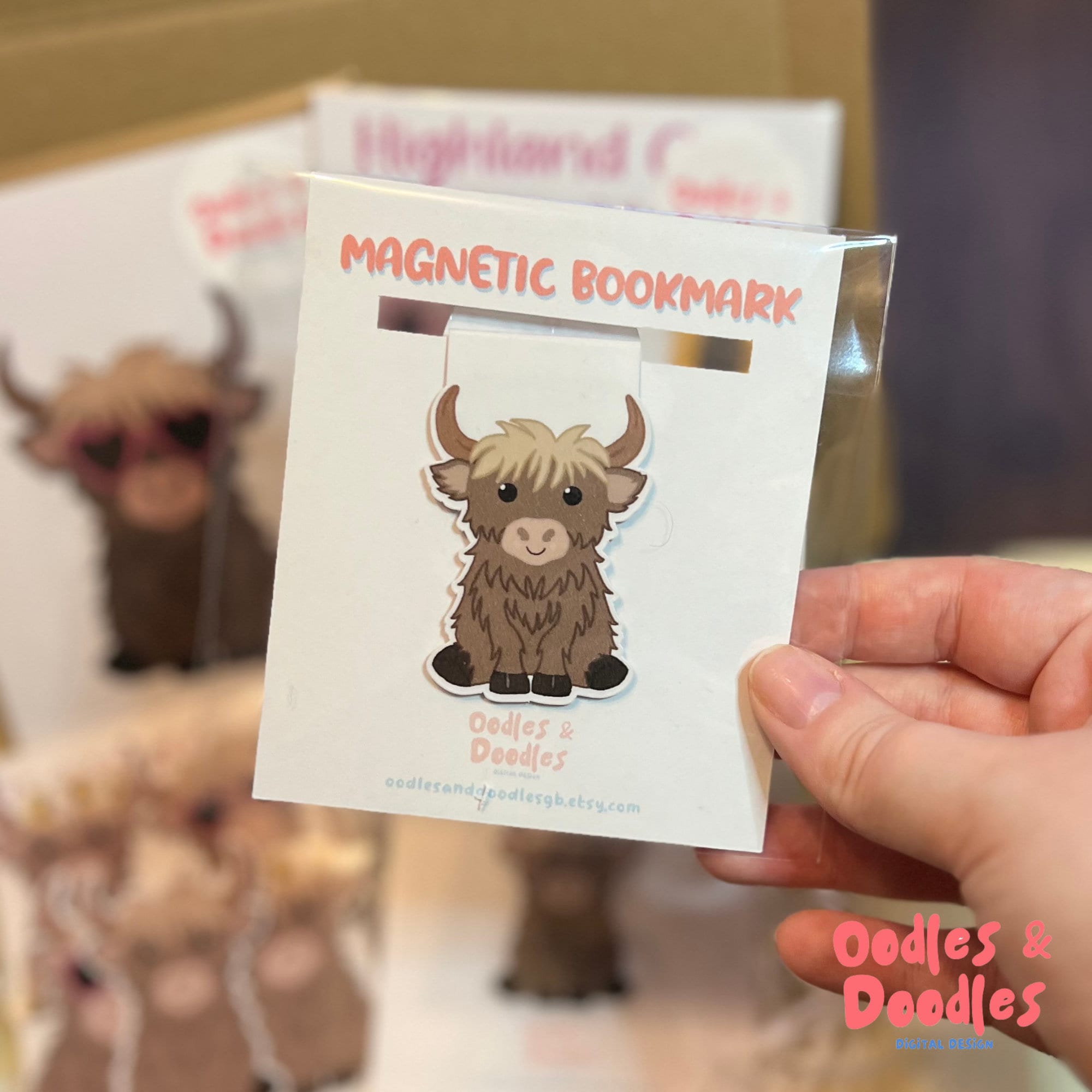 Highland Cow Magnetic Bookmark | Cute Gift | Gift | Birthday | Page Marker | Gift for Reader | Bookworm | Reading Accessories | Cow Lover