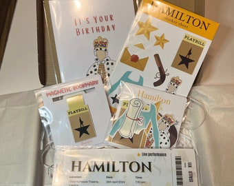 Confezione regalo a tema Hamilton / Regalo a tema musicale / Biglietto a sorpresa personalizzato / Festa della mamma / Compleanno / Biglietti per il teatro / Confezione regalo