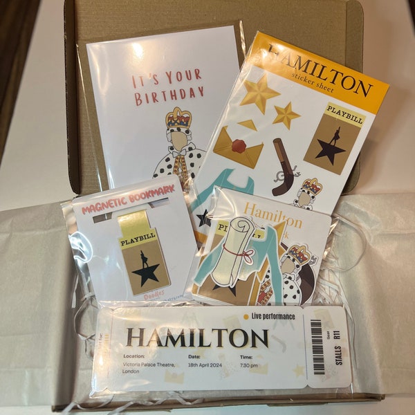 Hamilton Themed Gift Box | Musical-Themed Gift | Custom Ticket Surprise | Mother's Day | Birthday | Theatre Tickets | Gift Box