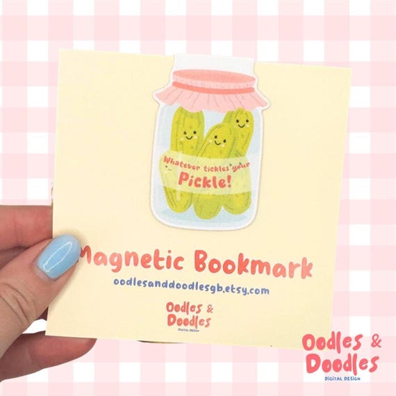 Pickle Jar Magnetic Bookmark – Laminated Page Marker