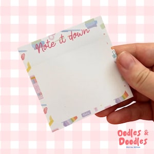 Pastel Stationery Sticky Notes – "Note It Down" Desk Accessory
