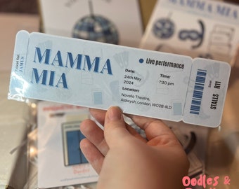 Mamma Mia Custom Theatre Ticket | Musical-Themed Gift | Custom Gift | Surprise Ticket | Birthday | Theatre Gifts