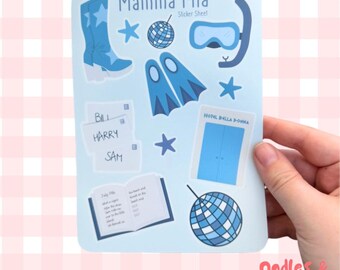 Mamma Mia Inspired Sticker Sheet - Blue Vinyl Stickers