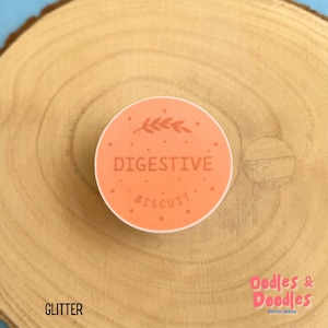 Digestive Biscuit Sticker: Laminated Vinyl, Glitter, Holographic or Matte
