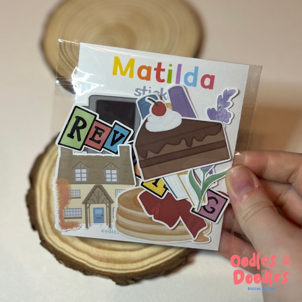 Matilda Inspired Sticker Pack | Musical-Themed Gift | Gift | Laminated Rainbow Stickers | Birthday | Theatre Gifts | Kindle Stickers