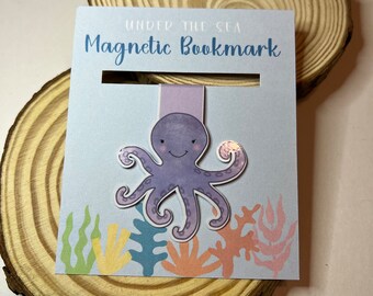 Octopus Magnetic Bookmark | Cute Bookmark | Under the Sea | Purple Bookmark | Magnetic Bookmark | Page Marker | Reading Gift