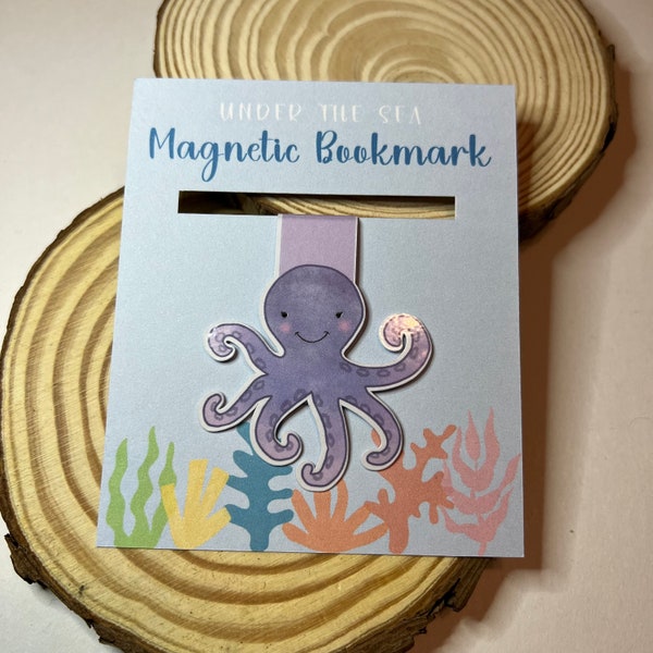 Octopus Magnetic Bookmark | Cute Bookmark | Under the Sea | Purple Bookmark | Magnetic Bookmark | Page Marker | Reading Gift