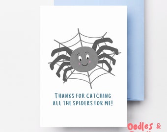 Merci d'avoir attrapé toutes les araignées | Carte de fête des pères | Carte drôle | carte pour lui | Carte 5x7 | Carte pour papa