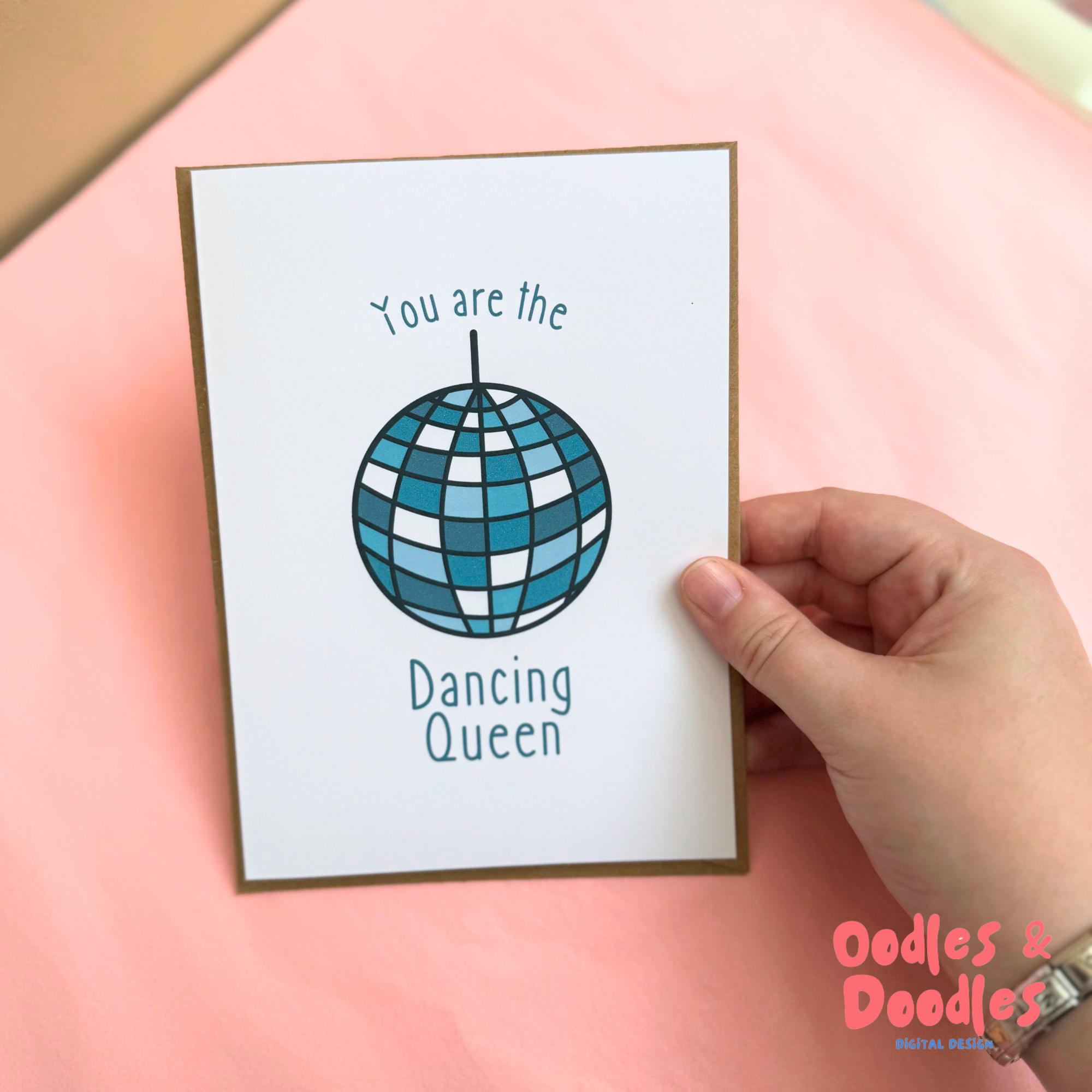 Geburtstagskarte Disco-Tanz – „You Are The Dancing Queen“ Mit Aufklebern
