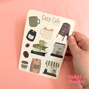 Cosy Cafe Sticker Sheets: Scrapbooking, Journaling, Water Resistant