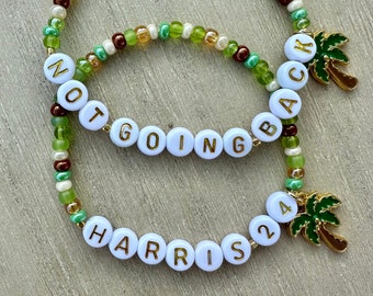 Not Going Back Bracelet Harris Bracelet Coconut Tree Bracelet Not Going Back Harris 24 Jewelry Kamala Harris 2024 Bracelet Vote Jewelry