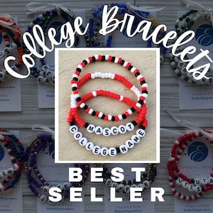 College Bracelet Game Day Stack College Decision Jewelry March Madness NCAA Accessory College Acceptance Swag Bed Party University Pride SEC