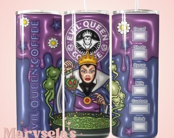 Vaso Evil Queen de 20 oz, vasos de villanos de Disney, regalos de villanos de Disney