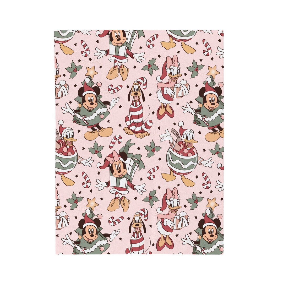 Very Merry Disney Christmas Blanket Etsy