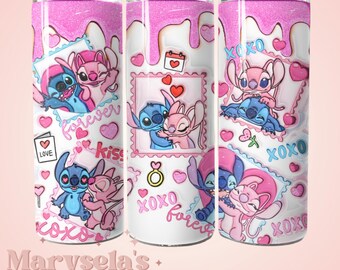 Stitch Valentine 20oz Tumbler, Disney Valentine Tumblers, Disney Gifts