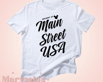 T-shirt unisexe Main Street Usa, chemise Magic Kingdom, chemise Disney