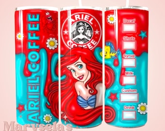 Ariel Coffee 20oz Tumbler, Disney Tumbler, Disney Water Bottle