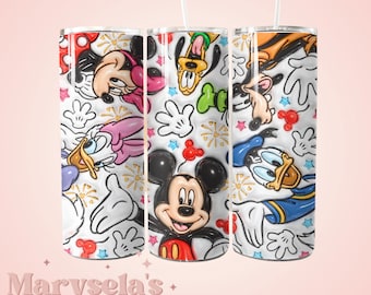Disney Characters Inflated  20oz Tumbler, Disney Custom Tumbler, Disney Gifts, Disney Accessories