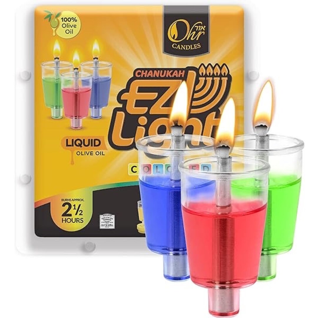 Fun Colored Menorah Oil Cup Candles Hanukkah EZ Lights Etsy UK