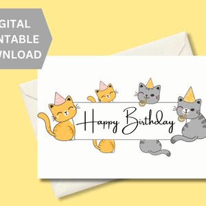 Printable Birthday Card, Instant Download, Digital Greeting Card, Happy Birthday Card, Print at Home