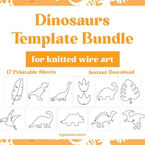 Modèle Icord Jurassic World, figures d'art en fil de fer plié, lots en tricot pour l'art du tricot français, modèles imprimables avec dinosaures