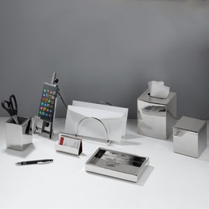 Roselli Trading Modern Desk Accessories - Business card holder, cell phone holder, letter holder etc