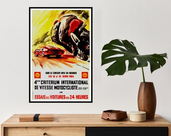 Stampa del manifesto della gara motociclistica Shell del 1964