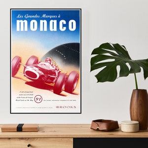 Beautiful Vintage Poster Les Grandes Marques Monaco Vintage Poster Wall Art Print