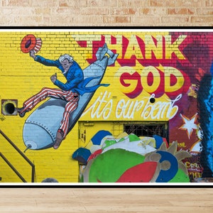 Beautiful Poster Thank God Graffiti Street Art Print | Vintage Poster Wall Art Print