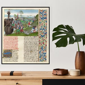 Vintage Medieval Illuminated Manuscript Art Print