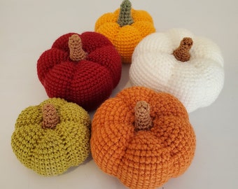 Crocheted decorative pumpkins