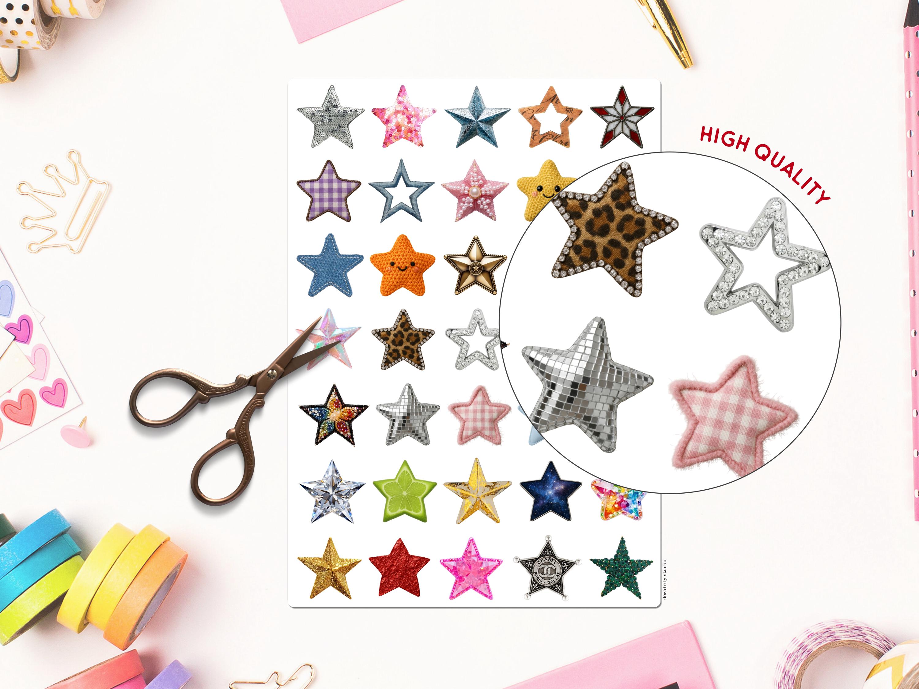Aesthetic Stars Printable Sticker Sheet 35 Cute Star Collection Junk Aesthetic Stars Printable Sticker Sheet 35 Cute Star Collection Junk
