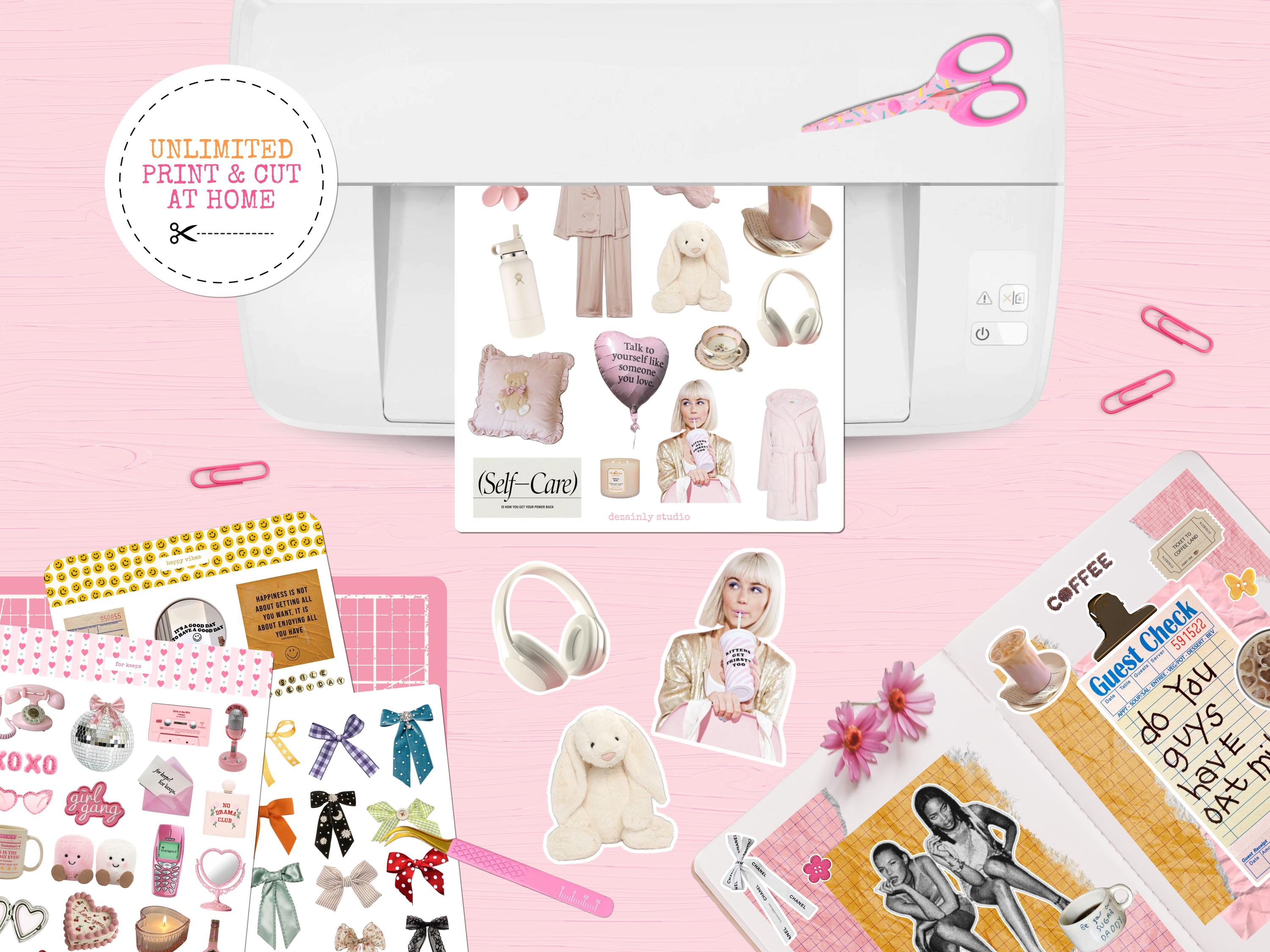 Selfcare Junk Journal Sticker Sheet | Printable Aesthetic Stickers ...
