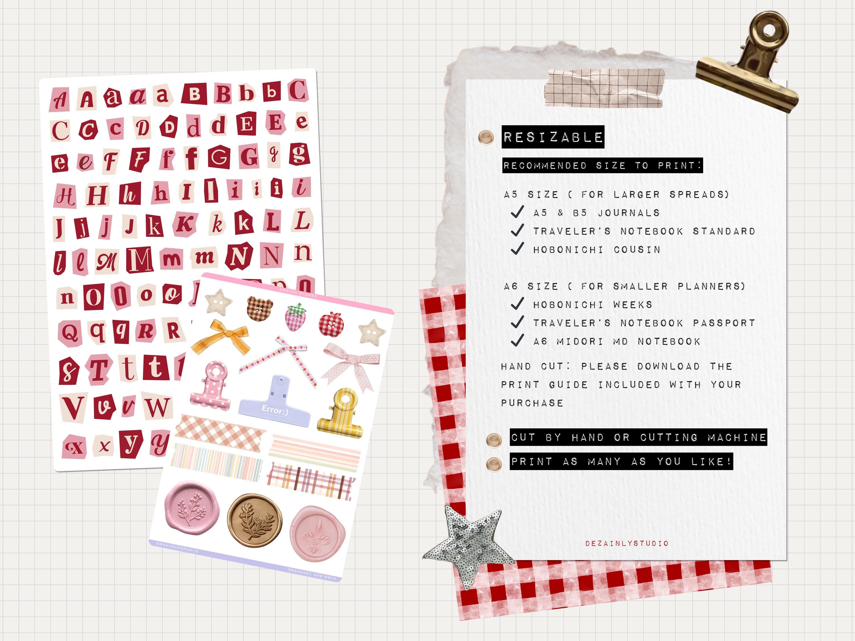 Pink Ransom Note Letters Pink Ransom Note Alphabet Printable Sticker Sheet | Coquette Letters ...