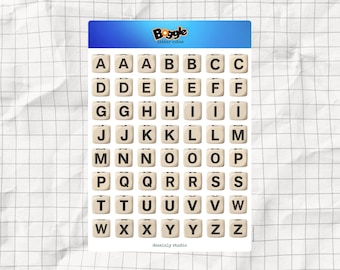 Light Wooden Letter Cubes Printable Sticker Sheet | Boggle Alphabet PNG ...