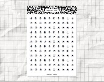Letter Beads Image Junk Journal Printable Sticker Sheet | Friendship Bracelet Alphabet Stickers | A5 Journal Supplies | Digital Scrapbook