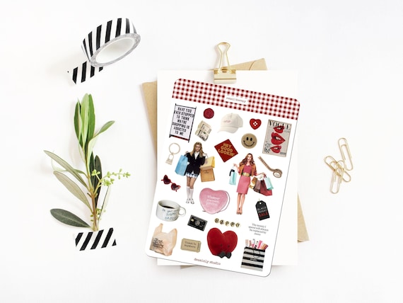Shopping Junk Journal Sticker Sheet | Printable Aesthetic Stickers | Cute DIY Stickers | A5 journal Supplies | Digital Scrapbook Journal