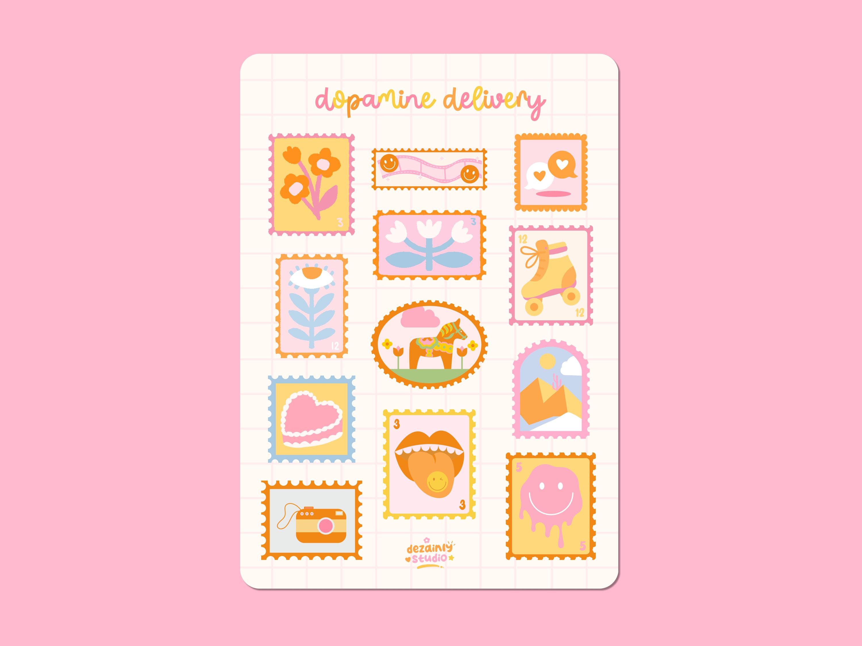 Postage Stamp Junk Journal Sticker Sheet | Printable Aesthetic Stickers ...