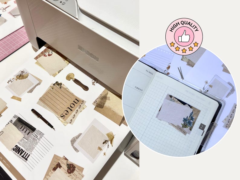 Vintage Notes Printable Sticker Sheet | Dark Academia Notes & Notepad ...
