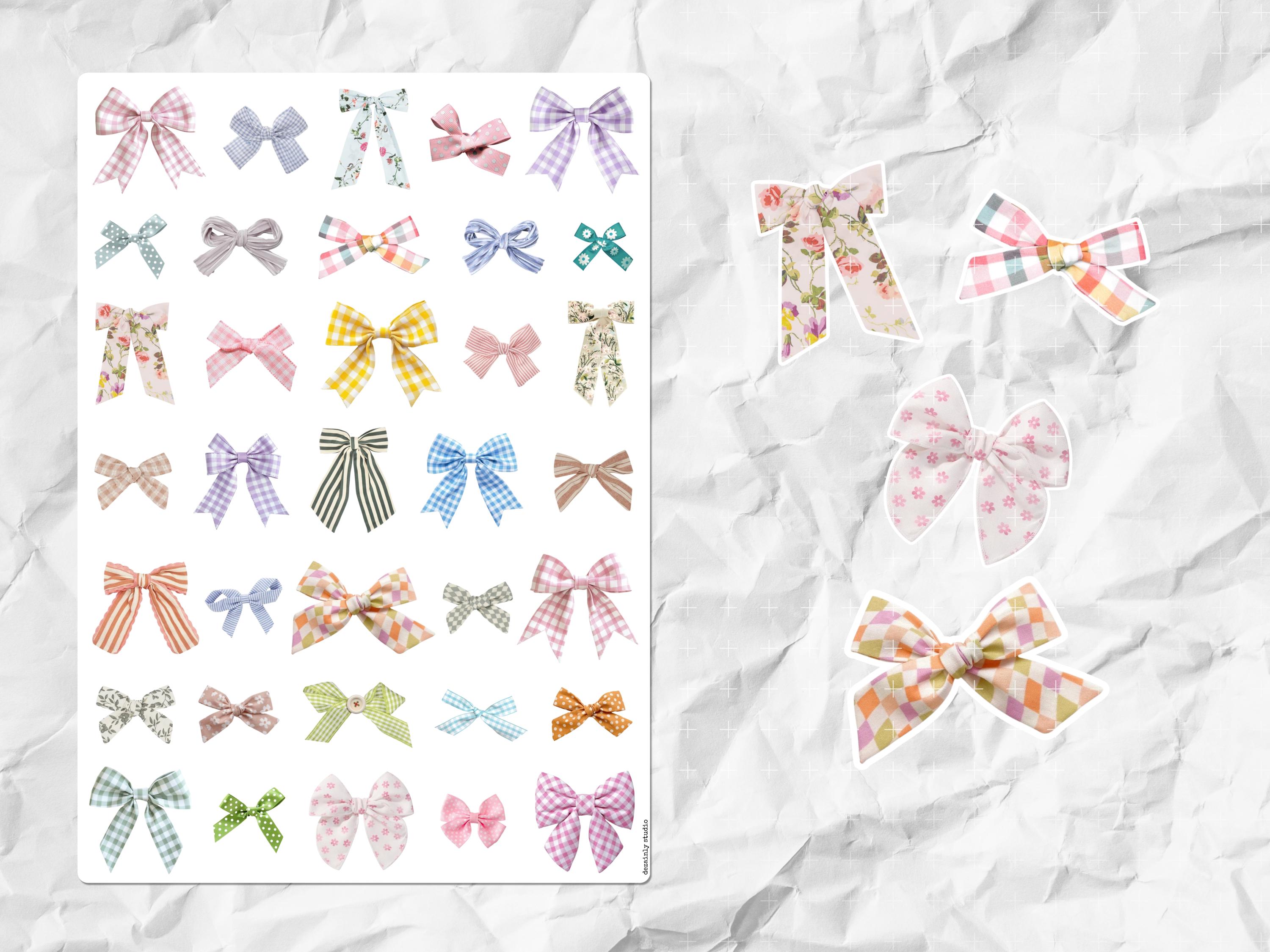 Pastel Ribbons Printable Sticker Sheet | Aesthetic A5 Junk Journal and ...