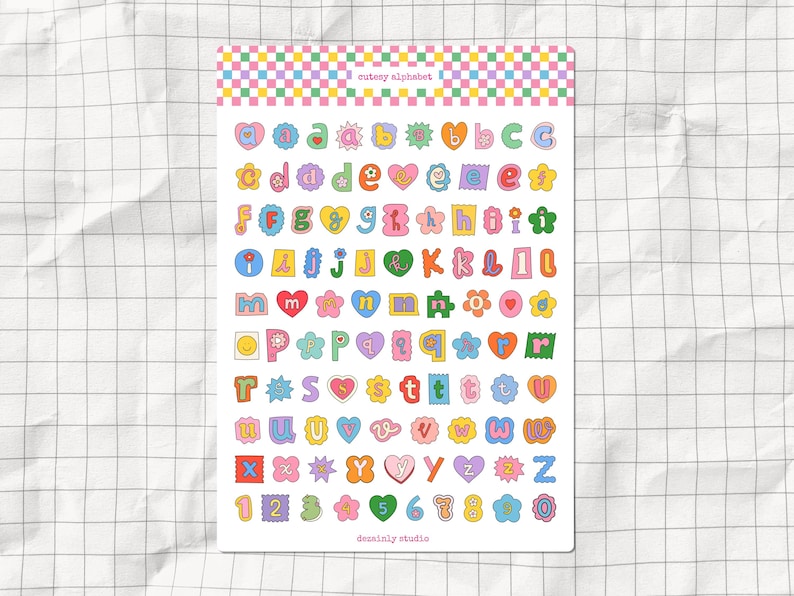 Cute Font Alphabet Printable A5 Sticker Sheet | Dopamine Junk Journal ...
