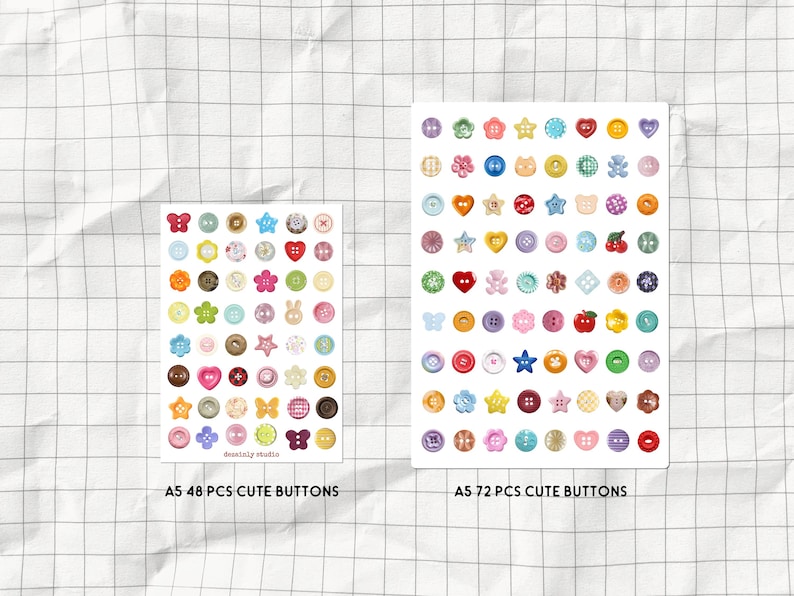Correct Button Sticker Cute Buttons Printable Sticker Sheet | Aesthetic Junk Journal Sticker ...