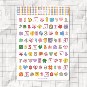 Cute Numbers Printable A5 Sticker Sheet | Dopamine Junk Journal Numbers | Fun Ransom Note Numerals | Playful Aesthetic Funky Letters