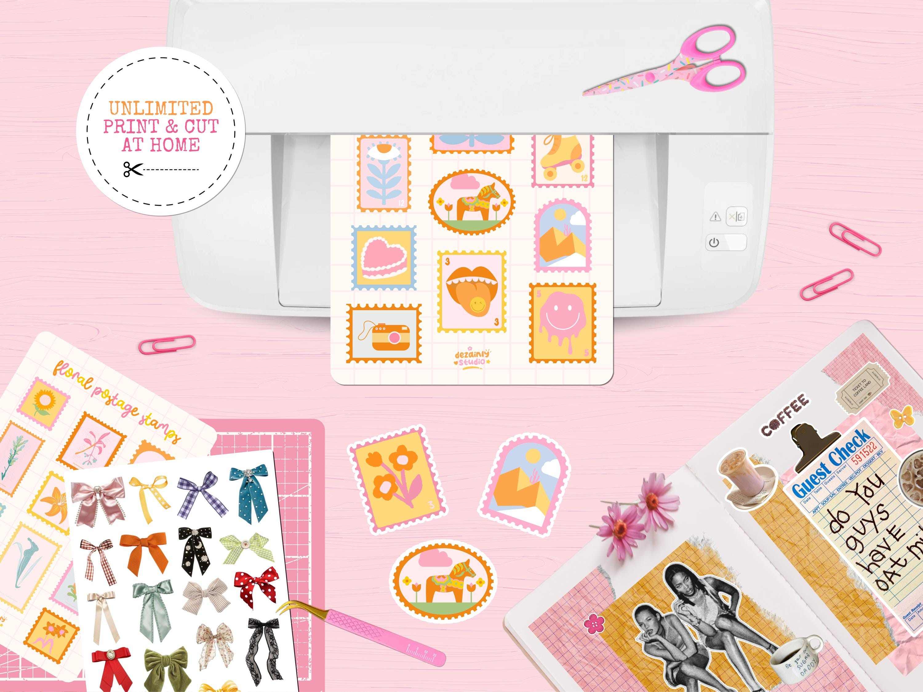 Postage Stamp Junk Journal Sticker Sheet | Printable Aesthetic Stickers ...