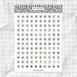 Letter Cube Beads Printable Sticker Sheet | Friendship Bracelet Alphabet Stickers | A5 Junk Journal Supplies | Digital Scrapbook