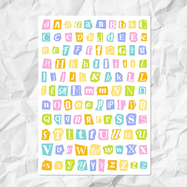 Hand Written Ransom Note Whimsy Alphabet Stickers - Etsy