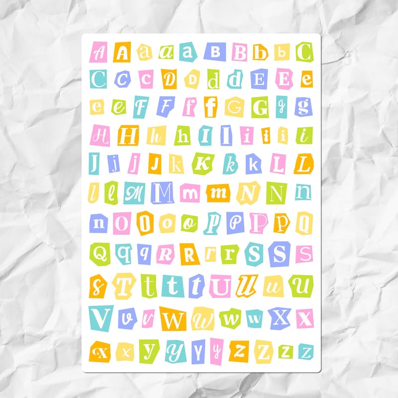 Hand Written Ransom Note Whimsy Alphabet Stickers - Etsy
