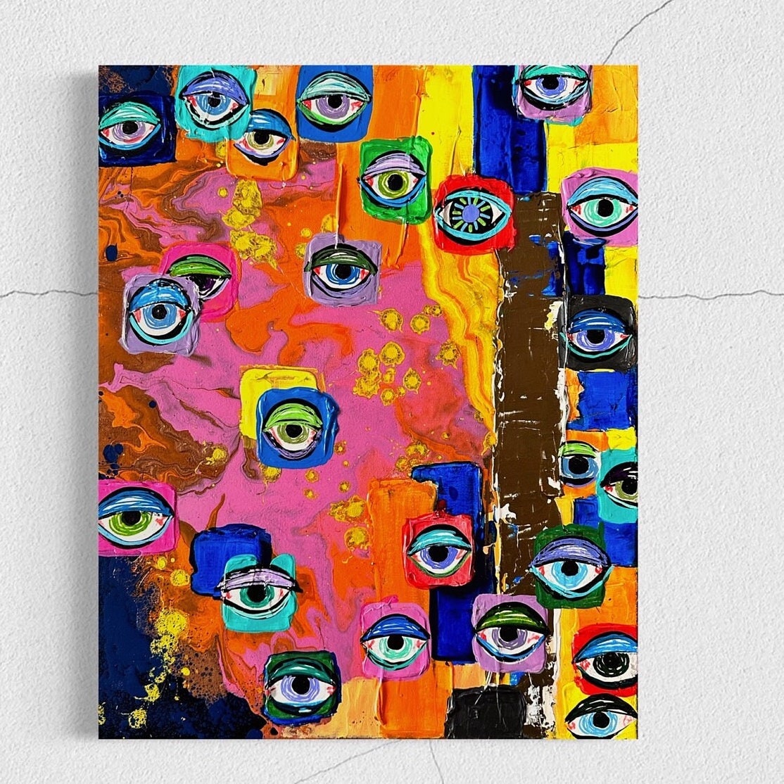 Textured Abstract Interpretive Wall Art 16x20 acrylic Painting, Abtract ...