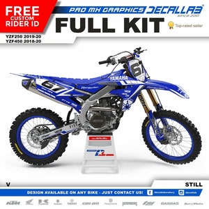 YAMAHA YZF 250 / 450 2018 - 2023 MX Graphic Sticker  Decallab White / Chrome / Holographic