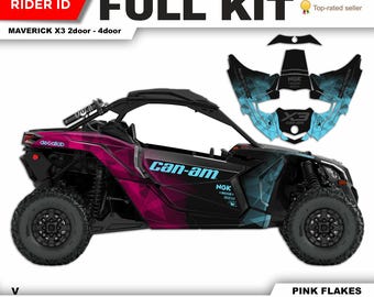 CAN AM Maverick X3 Graphics Kit: Super Durable Decals - Chrome / Holographic